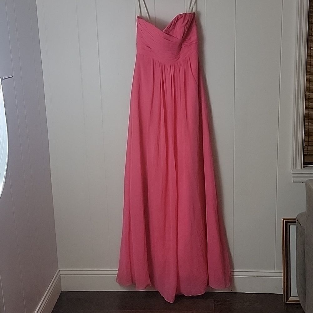 B2 strapless gown in watermelon color